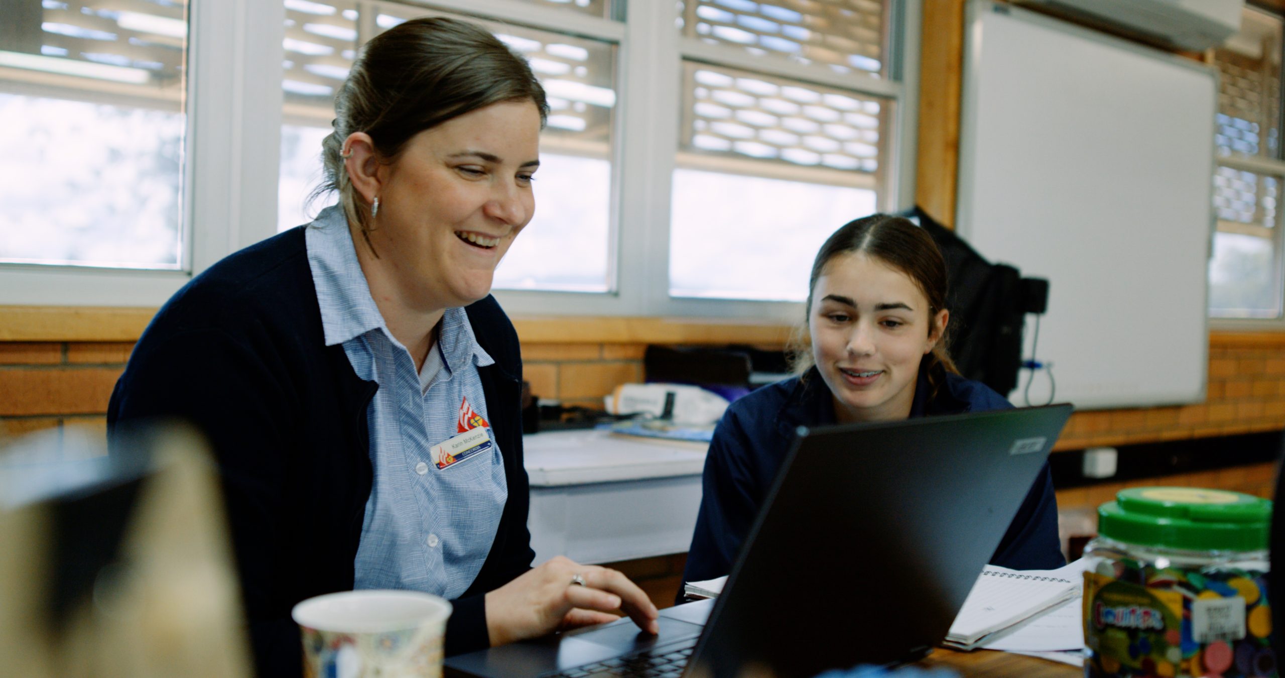 Teacher using a classroom-ready maths resource
