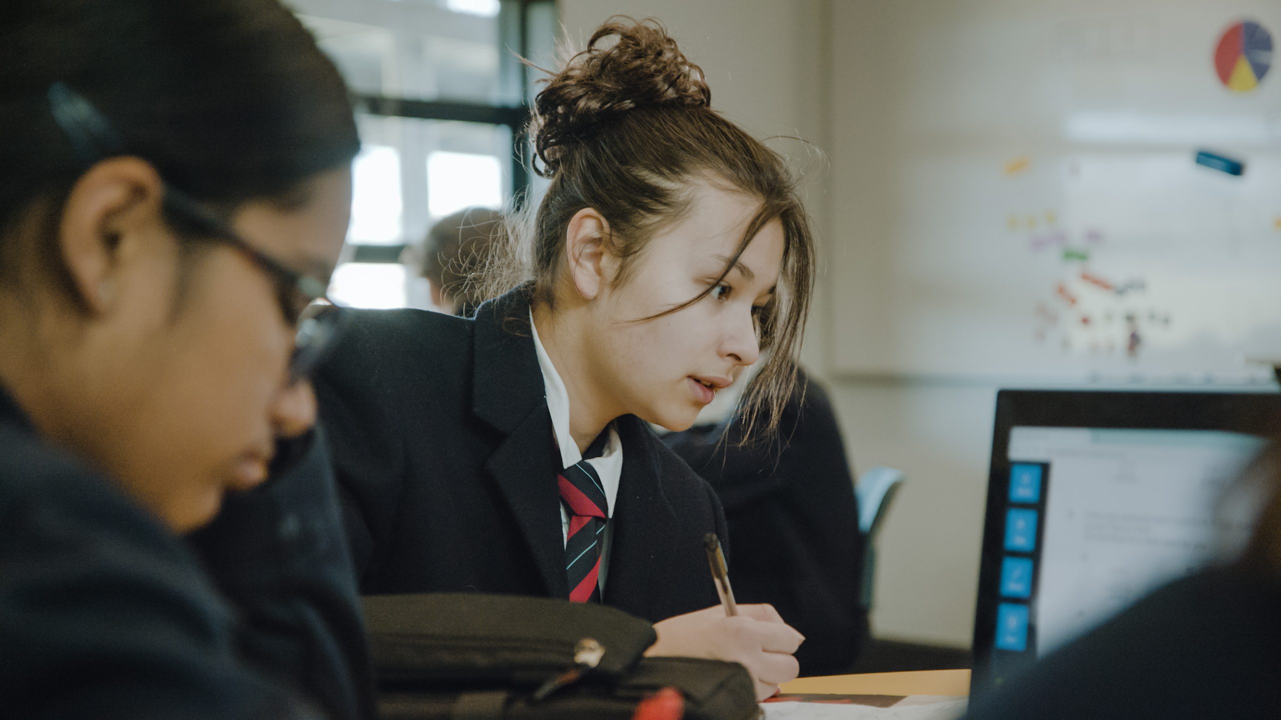 Student working on maths in Year 7 classroom
